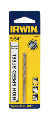 Irwin 9/64 in. X 2-7/8 in. L High Speed Steel Drill Bit 1 pc