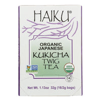 Haiku Tea - Organic - Kukicha Twig - 16 bags - case of 6