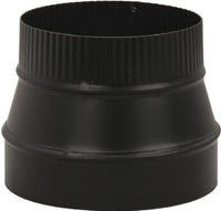 Black Stove Pipe Flue Reducer, Small Crimp End, 24-Ga., 5 x 4-In.