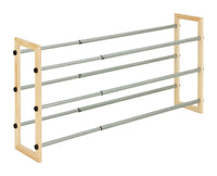 Honey Can Do 18 in.   H X 7 in.   W X 46 in.   L Metal/Wood Shoe Rack