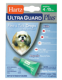 Hartz UltraGuard Plus Liquid Dog Flea and Tick Drops 0.04 oz