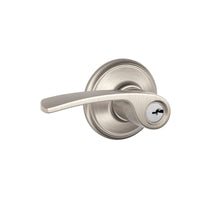 Schlage Merano Satin Nickel Keyed Entry Lever 1-3/4 in.