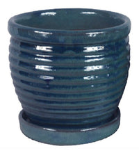 Honey Jar Planter, Aqua Blue Ceramic, 6-In. (Pack of 6)