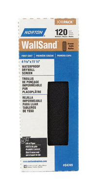 Norton  WallSand  4-3/16 in. L x 11-1/4 in. W 120 Grit Medium  Silicon Carbide  Sanding Sheet  10 pk