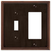 Amerelle Metro Line Aged Bronze Bronze 2 gang Die-Cast Metal Rocker/Toggle Wall Plate 1 pk