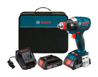 Bosch  18 volt 1/4 and 1/2 in. Hex and Square  Cordless  Brushless Impact Driver  Kit 1650 in-lb