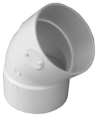 PVC Pipe Fitting, Elbow, 45-Degree, 3-In., Hub x Hub