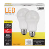 Feit Electric A19 E26 (Medium) LED Bulb Soft White 100 Watt Equivalence 2 pk