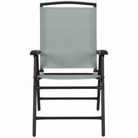 Sunny Isles Steel Folding Chair, Sling Fabric, Seafoam Green