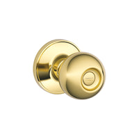 Schlage Corona Bright Brass Bed and Bath Knob Right or Left Handed