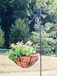 Panacea  Black  Steel  72 in. H Fleur-de-Lys  Plant Hanger