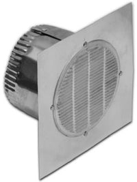 Bathroom Fan Eave Vent With Neck, Aluminum, 6-In. Square x 3-In. Collar