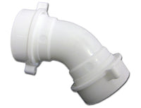 Lavatory/Kitchen Drain Elbow, White PVC, 1.5 or 1.25-In. Slip Joint