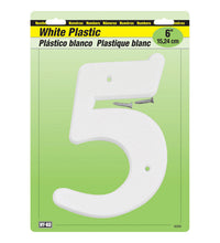 Hy-Ko 6 in. White Plastic Number 5 Mounting Screws 1 pc. (Pack of 5)