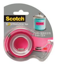 Scotch C214pnkdesf 3/4 X 300 Pink Scotch Expressions Tape With Dispenser