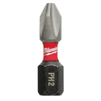 Milwaukee Shockwave Phillips #2 X 1 in. L Screwdriver Bit Steel 2 pk