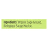 Spicely Organics - Organic Sage - Ground - Case of 6 - 0.3 oz.