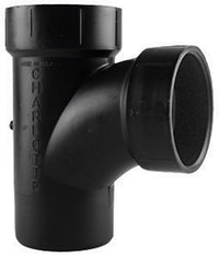 Charlotte Pipe  1-1/2 in. Hub   x 1-1/2 in. Dia. Hub  ABS  Sanitary Street Tee