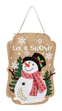 Evergreen  Let It Snow Snowman  Hanging Decor