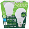 Greenlite A19 E26 (Medium) LED Light Bulb Bright White 40/60/100 W 2 pk