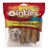 Hartz 99035 Oinkies Pig Skin Twists 10 Count