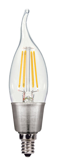 Satco CA11 E12 (Candelabra) LED Bulb Warm White 40 Watt Equivalence 1 pk (Pack of 6)