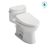 TOTO® WASHLET+® Supreme® II One-Piece Elongated 1.28 GPF Toilet and WASHLET+® S500e Contemporary Bidet Seat, Cotton White - MW6343046CEFG#01