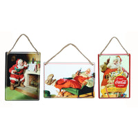 Open Road Brands  Coca Cola  5 in. H x 0.125 in. W x 3.5 in. L Metal  Santa Sign (Pack of 9)