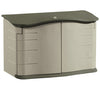 Rubbermaid FG374801OLVSS 4.58' X 2.33' X 3' Sandstone & Olive Small Horizontal Shed