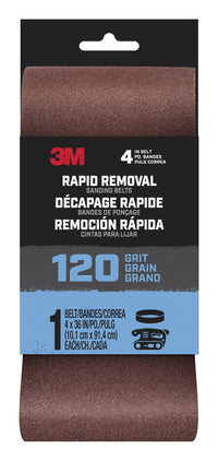 3m Belt4x361pk120 4 X 36 Rapid Removal 120 Grit Power Sanding Belt