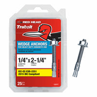 25PK 1/4x2-1/4 Anchor (Pack of 6)