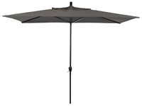 Deluxe Patio Market Umbrella, Charcoal Polyester/Aluminum, 10 x 6-Ft.