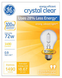 Bulb Hal A19 72W Clr 2Pk