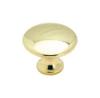 Amerock  Allison  Round  Cabinet Knob  1-3/16 in. Dia. 15/16 in. Polished Brass  1 pk