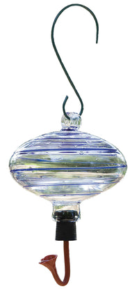 Gardman BA05702 19 Oz Blue Swirl Glass Oval Feeder                                                                                                    