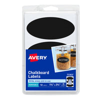 Avery 1-3/4 in. H X 3-3/4 in. W Oval Black Chalkboard Labels 1 pk