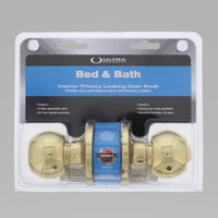 Ultra Security Polished Brass Bed and Bath Knob Right or Left Handed