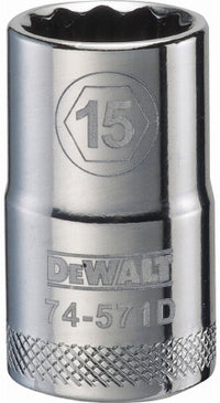 Metric Shallow Socket, 12-Point, 1/2-In. Drive, 15mm