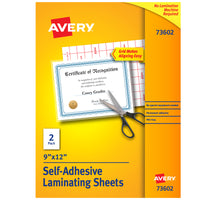 Avery 9 in. W X 12 in. L Self-Adhesive Laminating Sheets 2 pk