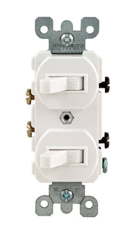 Leviton 15 amps Single Pole Toggle Switch White 1 pk