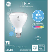 GE Lighting LED+ BR30 E26 (Medium) LED Smart Bulb Color Changing 65 Watt Equivalence 1 pk