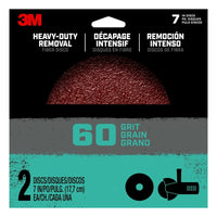 3m Fbrdisc7in60 7 Heavy Duty Removal 60 Grit Fiber Discs 2 Count