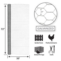 Garden Craft 72 in.   H X 50 ft. L 20 Ga. Silver Poultry Netting