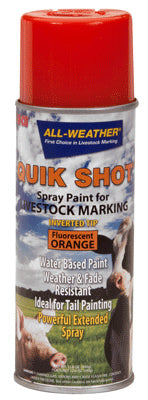 Quik Shot Livestock Marker Spray Paint, Orange, 16-oz. Aerosol