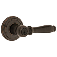 Kwikset SmartKey Ashfield Venetian Bronze Keyed Entry Lever ANSI/BHMA Grade 2 KW1 1-3/4 in.