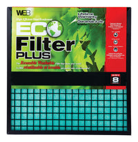 Web Eco Filter Plus Polyester 8 MERV Plastic Frame Air Filter 30 H x 25 W x 1 D in. (Pack of 4)