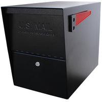 Mail Boss  Package Master  Modern  Galvanized Steel  Post Mount  Black  Locking Mailbox