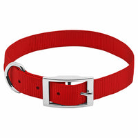 Dog Collar, Adjustable, Red Nylon, 1 x 19 to 22-In. (Pack of 3)