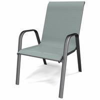 Sunny Isles Chair, Stackable, Steel, Seafoam Green Sling Fabric