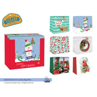 Paper Images Multi-Color Christmas Gift Bag (Pack of 24)